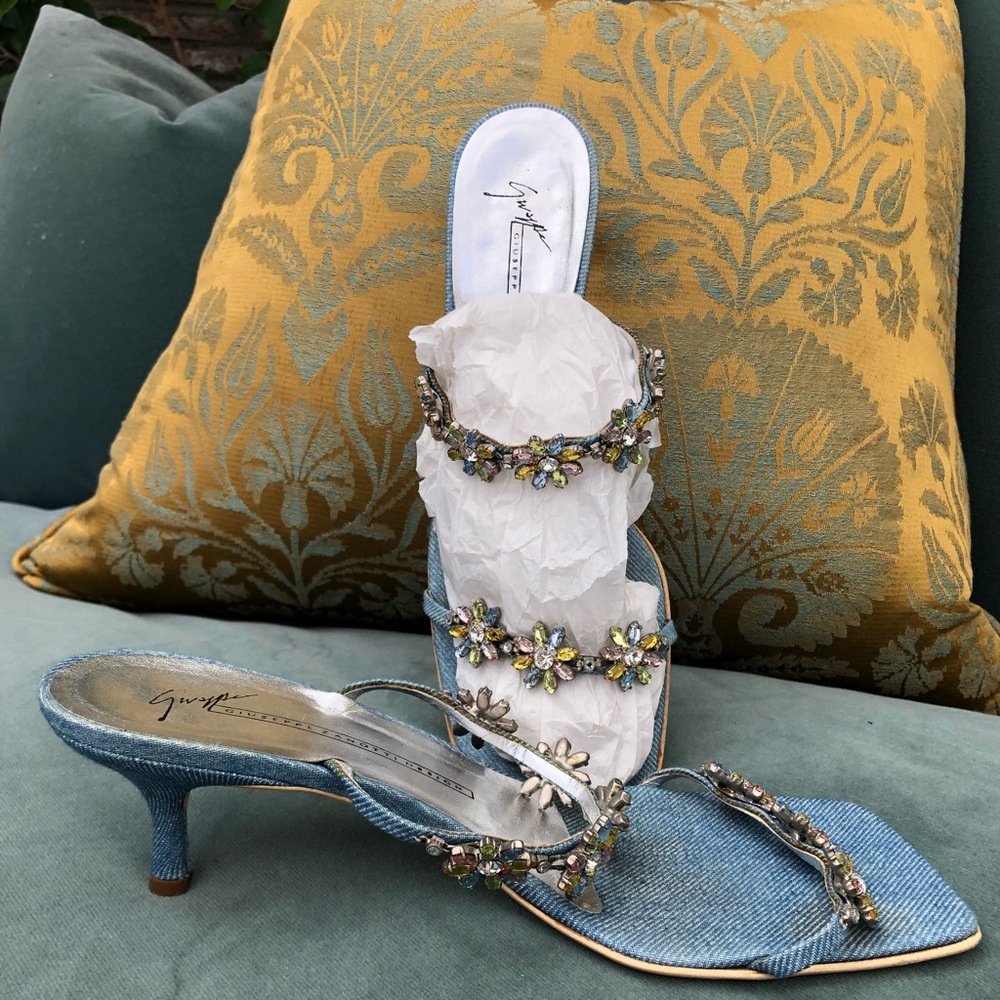 Giuseppe Zanotti Design Blue Jewel Sandals